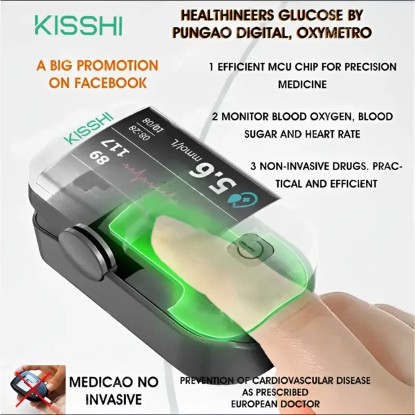 KISSHI™ Premium Next- Generation 3-in-1 Non- Invasive Laser Glucose Meter