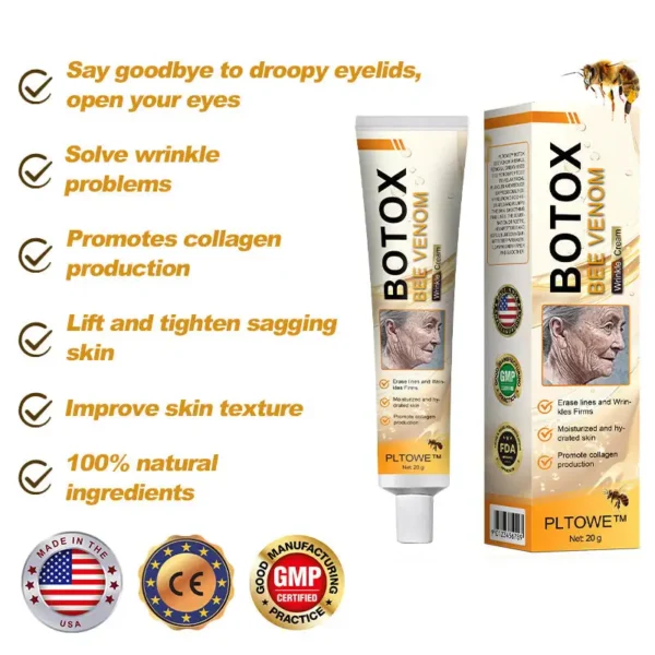 PLTOWE™ Botox Bee Venom Wrinkle Removal Cream - ✅Last Day Promotion 80% OFF