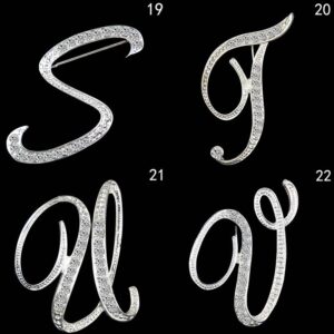 1PC Jewelry Brooch Charm 26 Letters Crystal Pins Decoration Rhinestone Classic